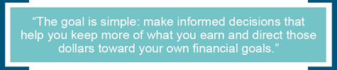 Tax planning quote about keeping more of what you earn from Minneapolis financial planners