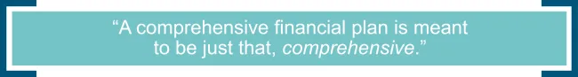 Pull quote about comprehensive financial planning