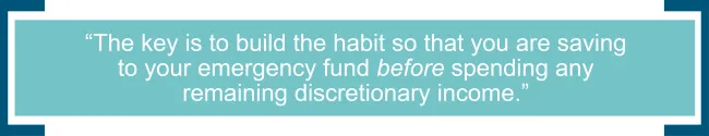 Building your emergency fund habits